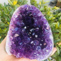 Natural Ametista Amethyst Geode Quartz Cluster Crystal Specimen Energy Healing Thunder Egg