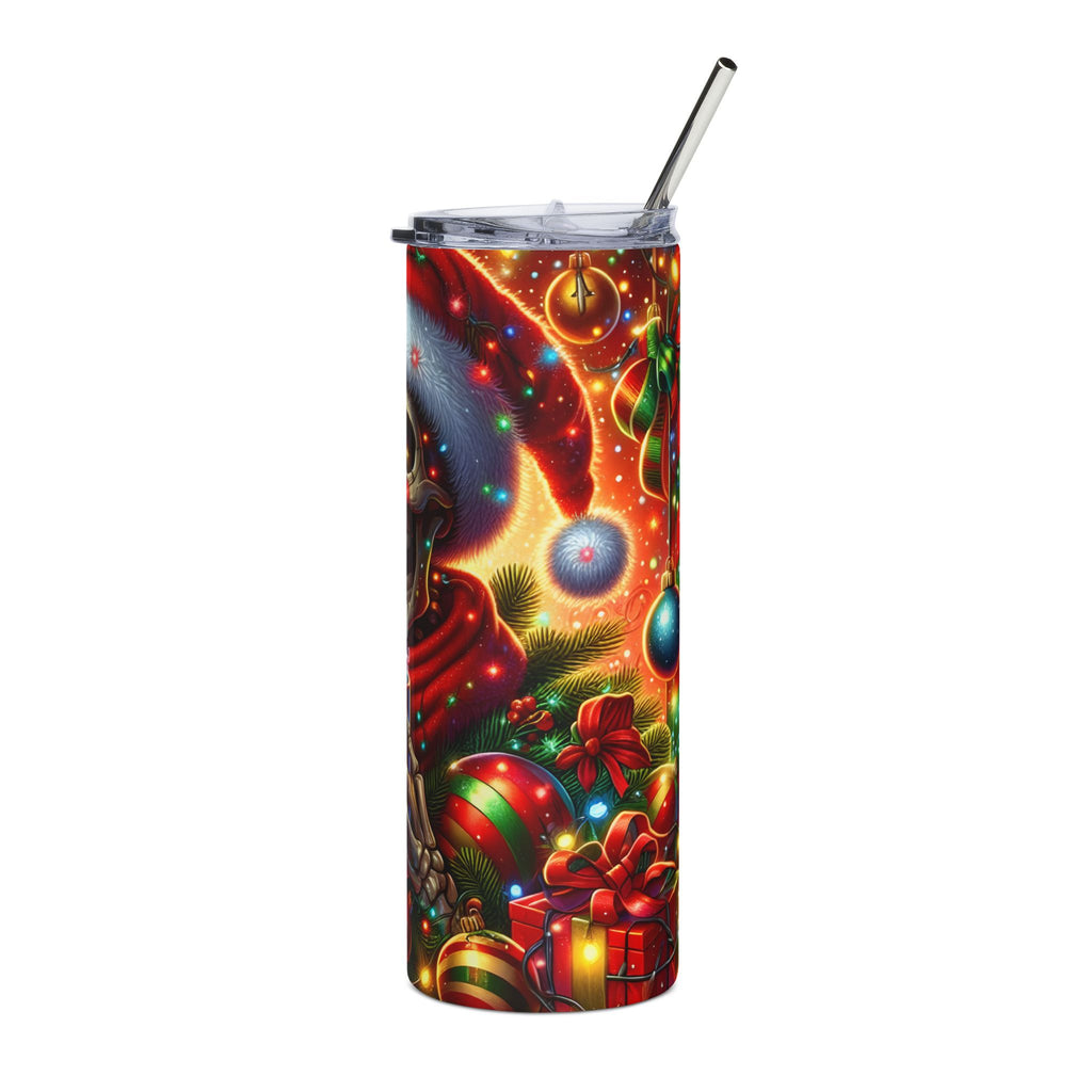 Festive Skull Tumbler - 20oz Stainless Steel Holiday Drinkware, Christmas Gift, Halloween Mug, Fun Party Cup, Unique Holiday Decor