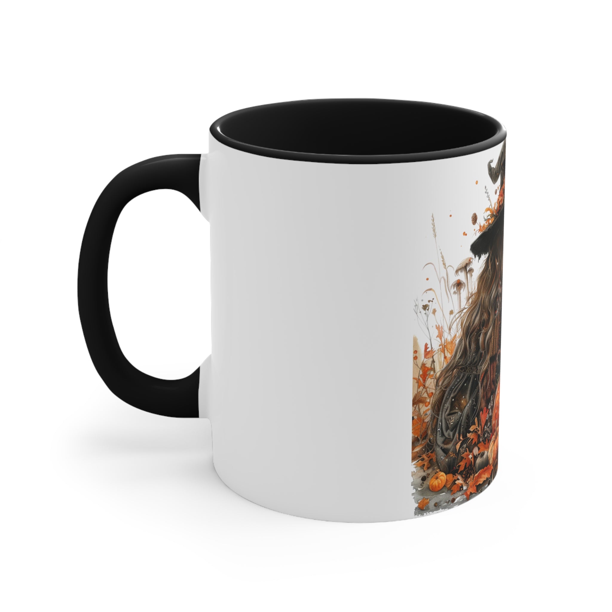Enchanting Autumn Witch Accent Mugs - Cozy Halloween Decor, Gift for Witches, Fall Vibes, Pumpkin Spice Lovers, Seasonal Homeware