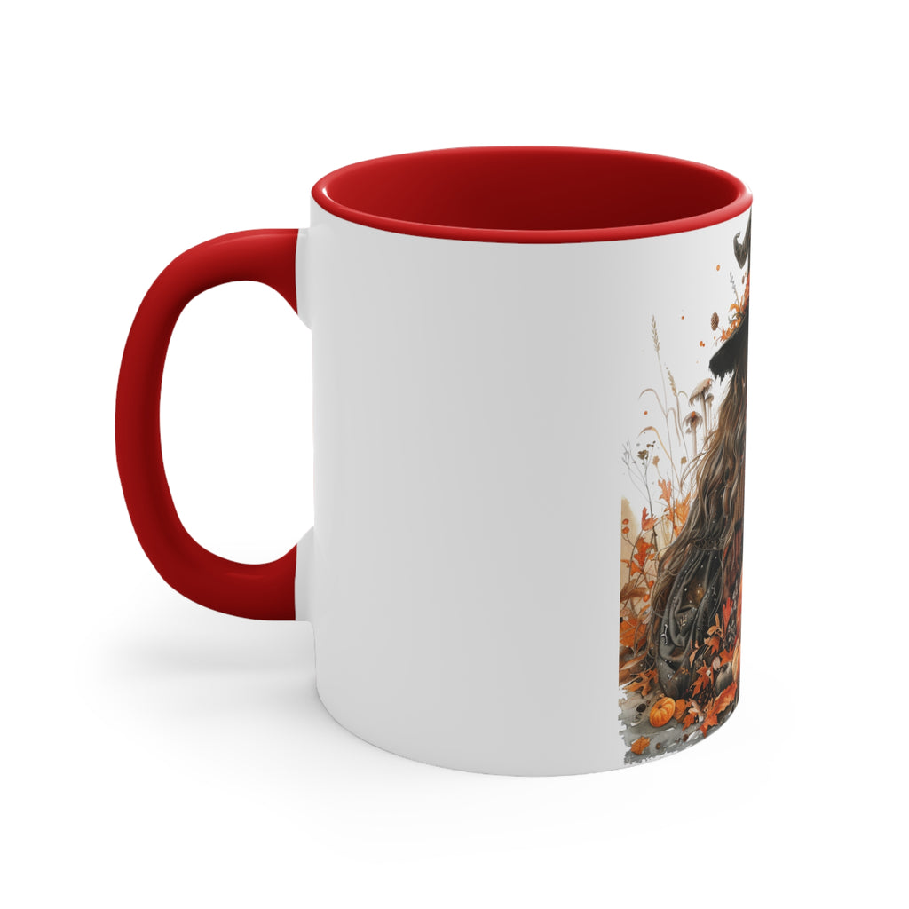 Enchanting Autumn Witch Accent Mugs - Cozy Halloween Decor, Gift for Witches, Fall Vibes, Pumpkin Spice Lovers, Seasonal Homeware