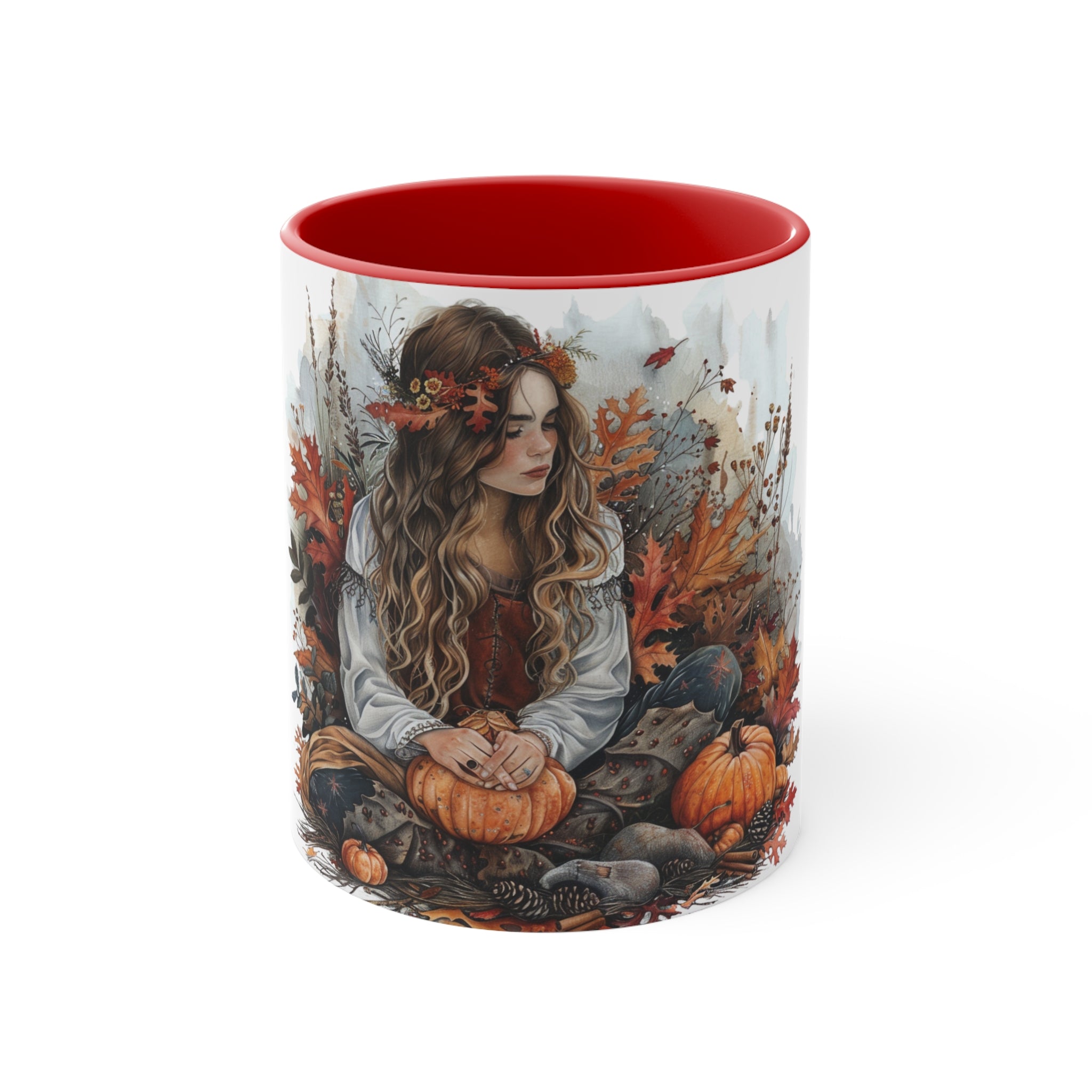 Mabon Season Accent Mug, Fall Coffee Cup, Autumn Harvest Tea Mug, Pagan Gift, Wiccan Decor, Seasonal Kitchen Mug