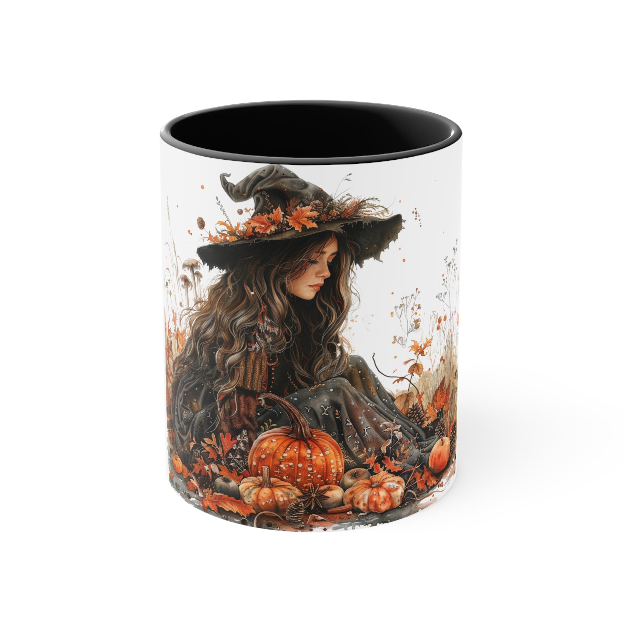 Enchanting Autumn Witch Accent Mugs - Cozy Halloween Decor, Gift for Witches, Fall Vibes, Pumpkin Spice Lovers, Seasonal Homeware