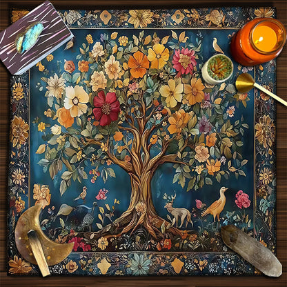 Geometric Tarot Moon Sun Velvet Tablecloth