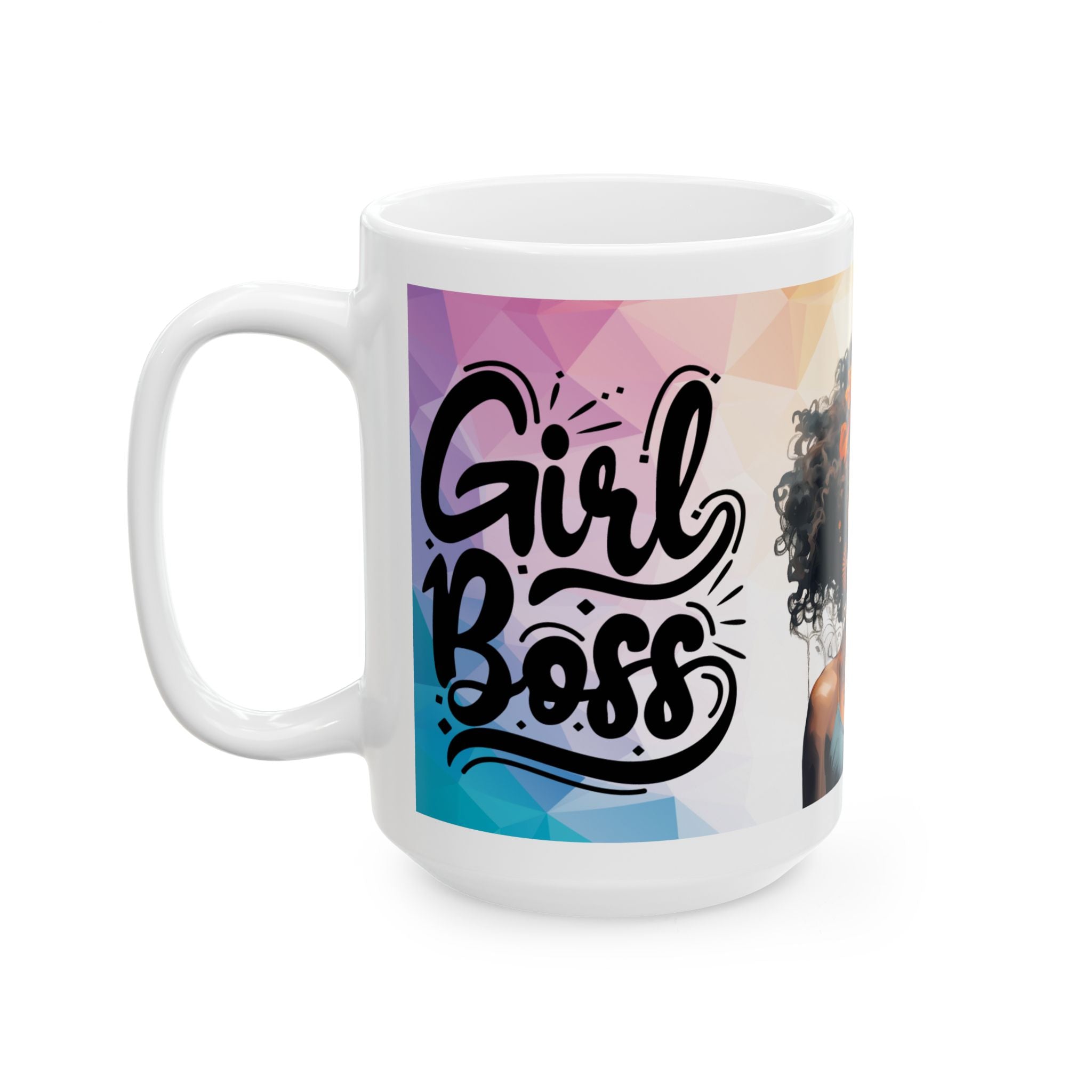 Vibrant Afrocentric Mug, Coffee Cup Gift for Her, Boho Chic Kitchen Decor, Colorful African American Art, Empowering Brew Mug