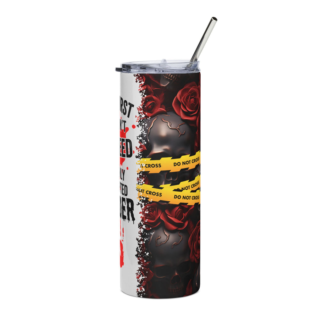 Gothic Stainless Steel Tumbler - Perfect for Halloween Parties, Gift for Horror Fans, Insulated Travel Mug, Skulls & Roses Design