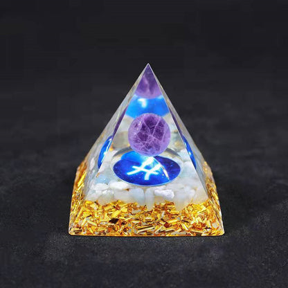 Twelve Constellation Chakra Pyramid Crystal Gravel Bedroom Ornament