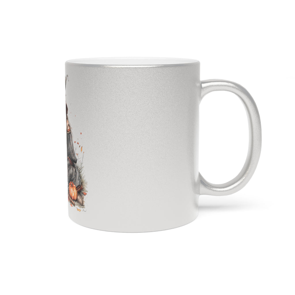 Mystical Autumn Witch Mug - Celebrate Fall, Halloween Decor, Gift for Witches, Cozy Vibes, Unique Metallic Cup