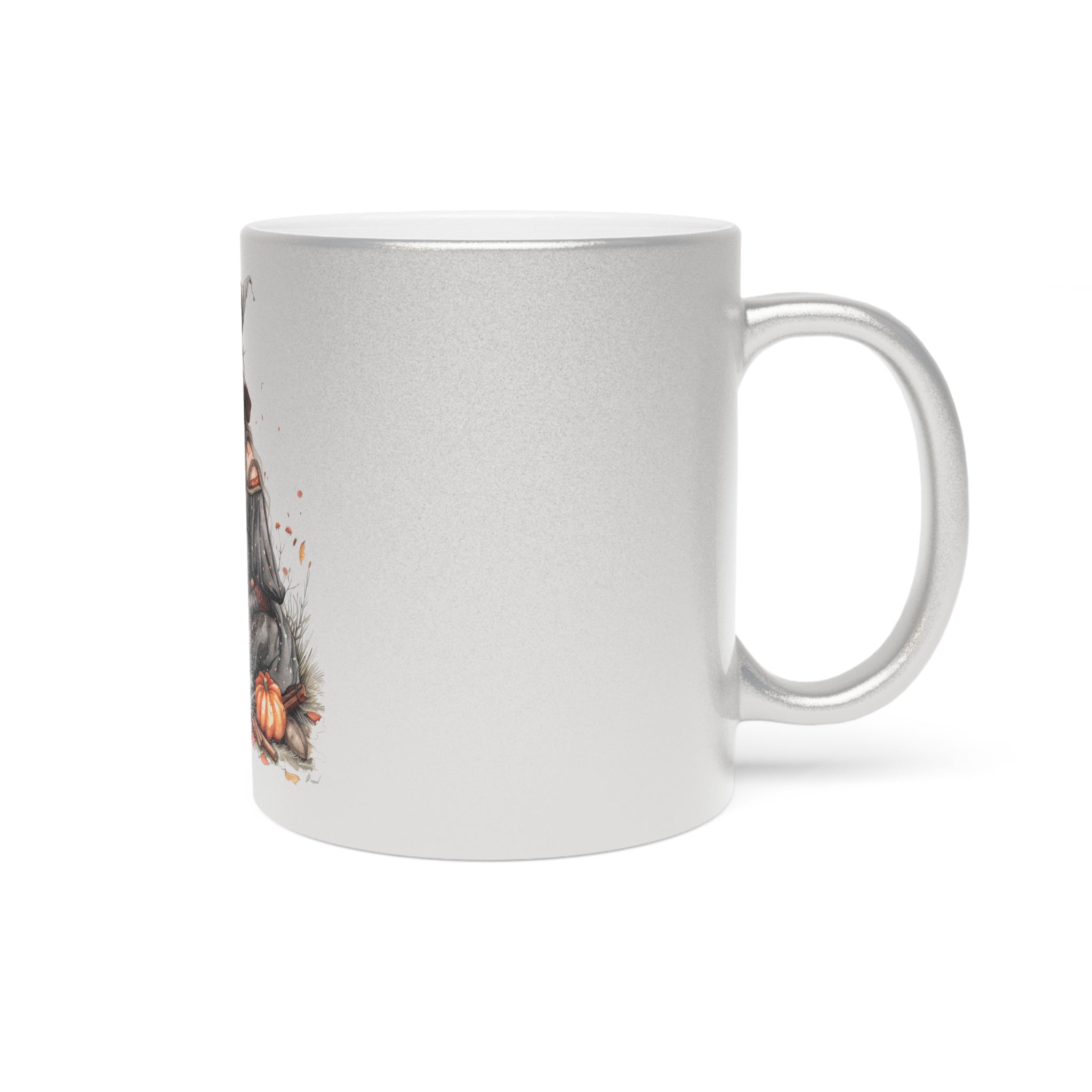 Mystical Autumn Witch Mug - Celebrate Fall, Halloween Decor, Gift for Witches, Cozy Vibes, Unique Metallic Cup
