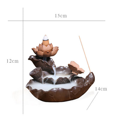 Ceramic backflow incense burner