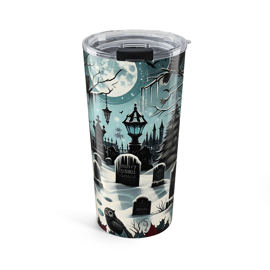 Gothic Cemetery 20oz Tumbler, Spooky Travel Mug, Halloween Drinkware, Eerie Coffee Cup, Unique Gift for Ghost Lovers, Haunted House Decor