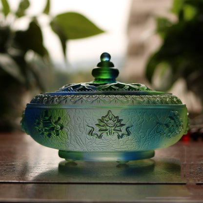 Eight Auspicious Symbols Of Colored Glaze Sculpture Pattern Incense Burner
