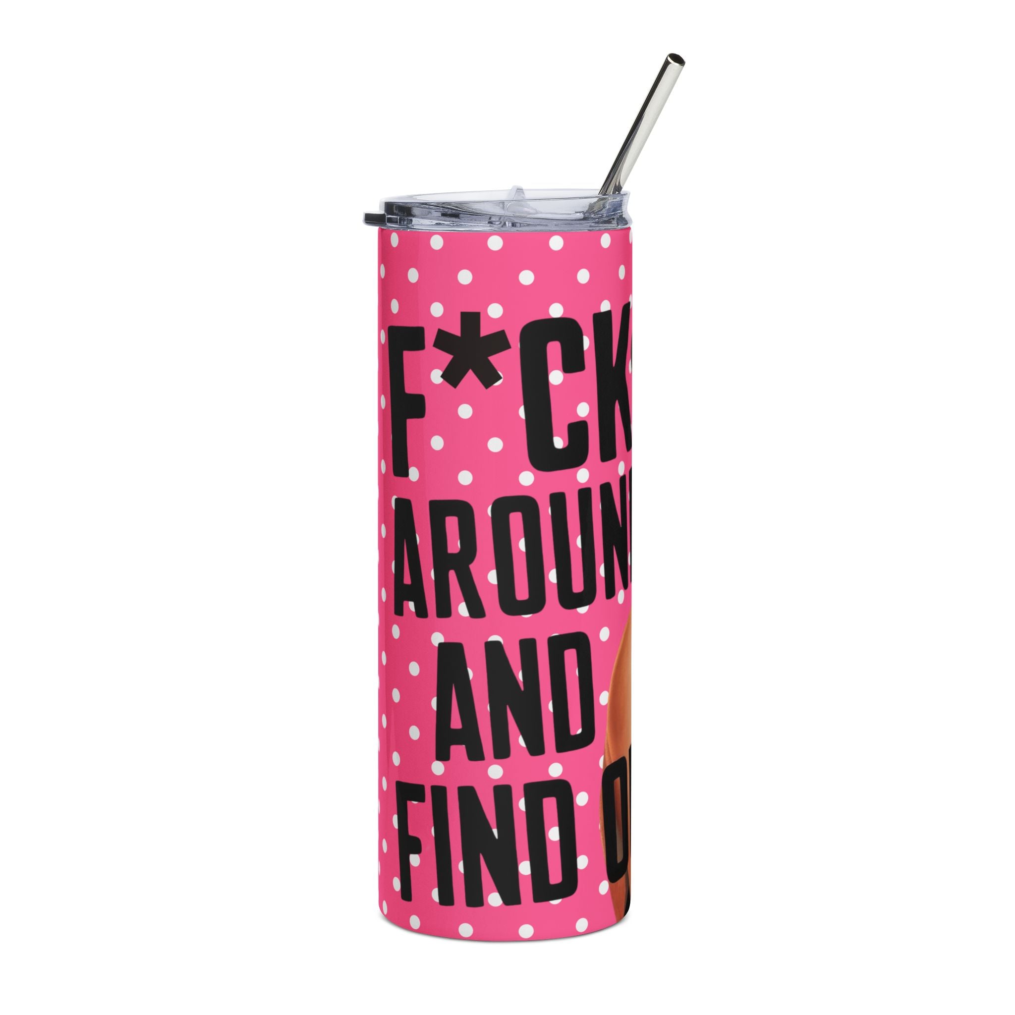 Sassy Stainless Steel Tumbler, Fun Drinkware, Gift for Her, Bachelorette Party, Unique Travel Mug, Bold Pink Design
