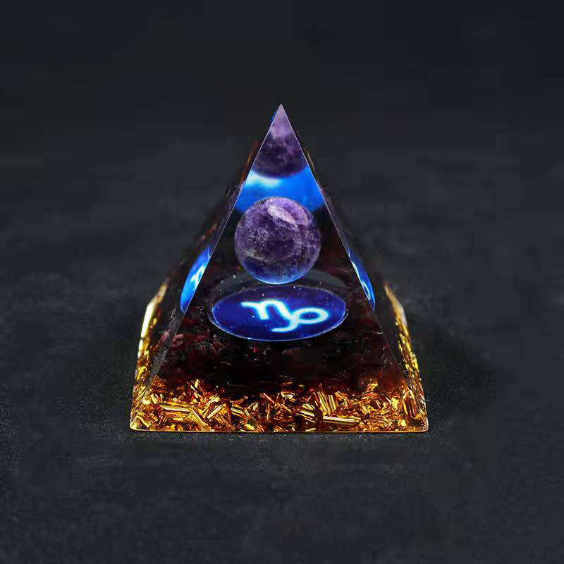 Twelve Constellation Chakra Pyramid Crystal Gravel Bedroom Ornament