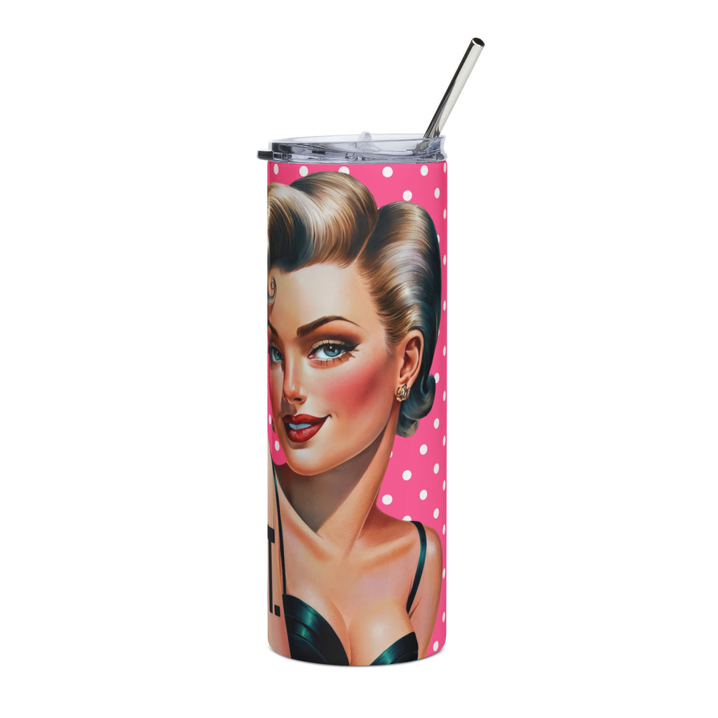 Sassy Stainless Steel Tumbler, Fun Drinkware, Gift for Her, Bachelorette Party, Unique Travel Mug, Bold Pink Design