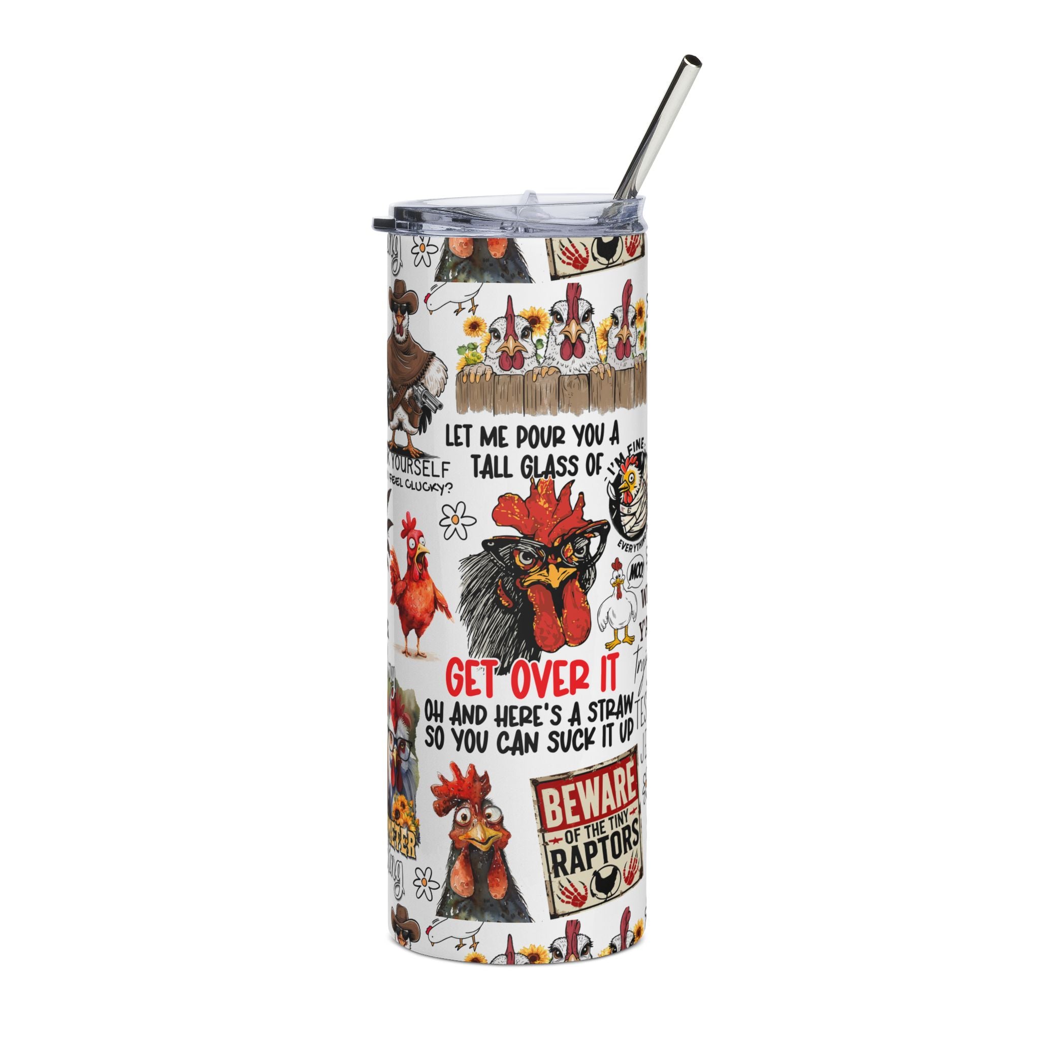Fun Farmhouse Animal Tumbler - 20oz Travel Mug, Ideal Gift for Chicken Lovers, Quirky Mug for Home or Kitchen, Perfect for Events