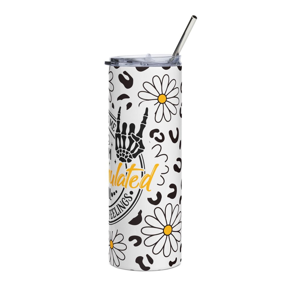 Stainless Steel Tumbler with Overstimulated Design | Perfect for Coffee Lovers, Gifts for Her, Inspirational Drinkware, Self-Care Mug