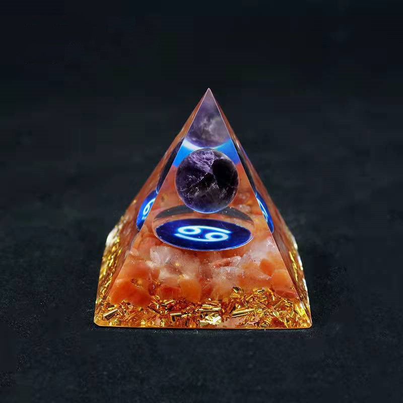 Twelve Constellation Chakra Pyramid Crystal Gravel Bedroom Ornament