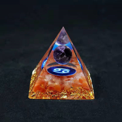 Twelve Constellation Chakra Pyramid Crystal Gravel Bedroom Ornament