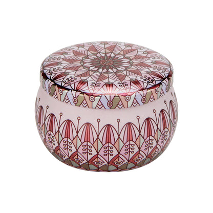Popular Ethnic Style Aromatherapy Jar Candle Tinplate Wedding Candy Gift Box Round Tea Universal Packaging Box