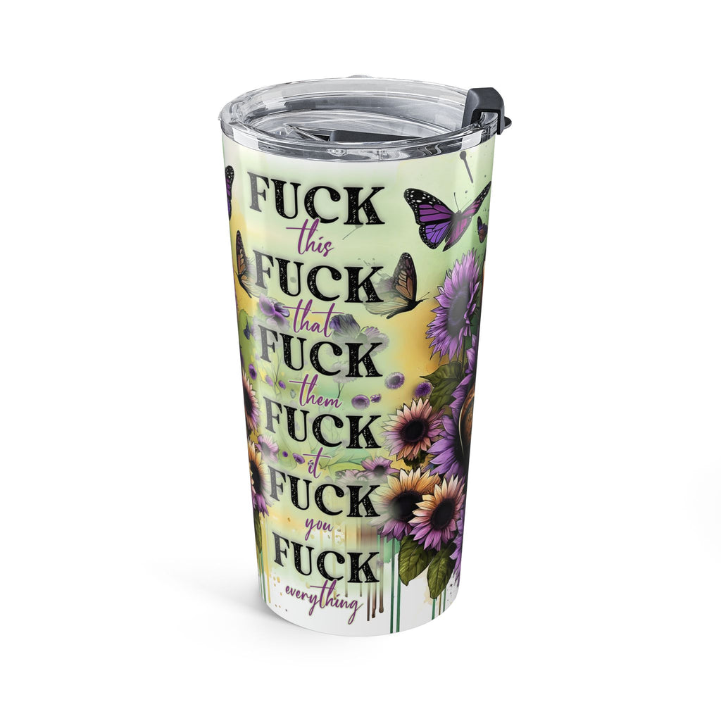 Funky Floral Tumbler - 20oz, Cool Drinkware, Reusable Travel Mug, Unique Gift for Her, Personalized Gift, Kitchen Decor