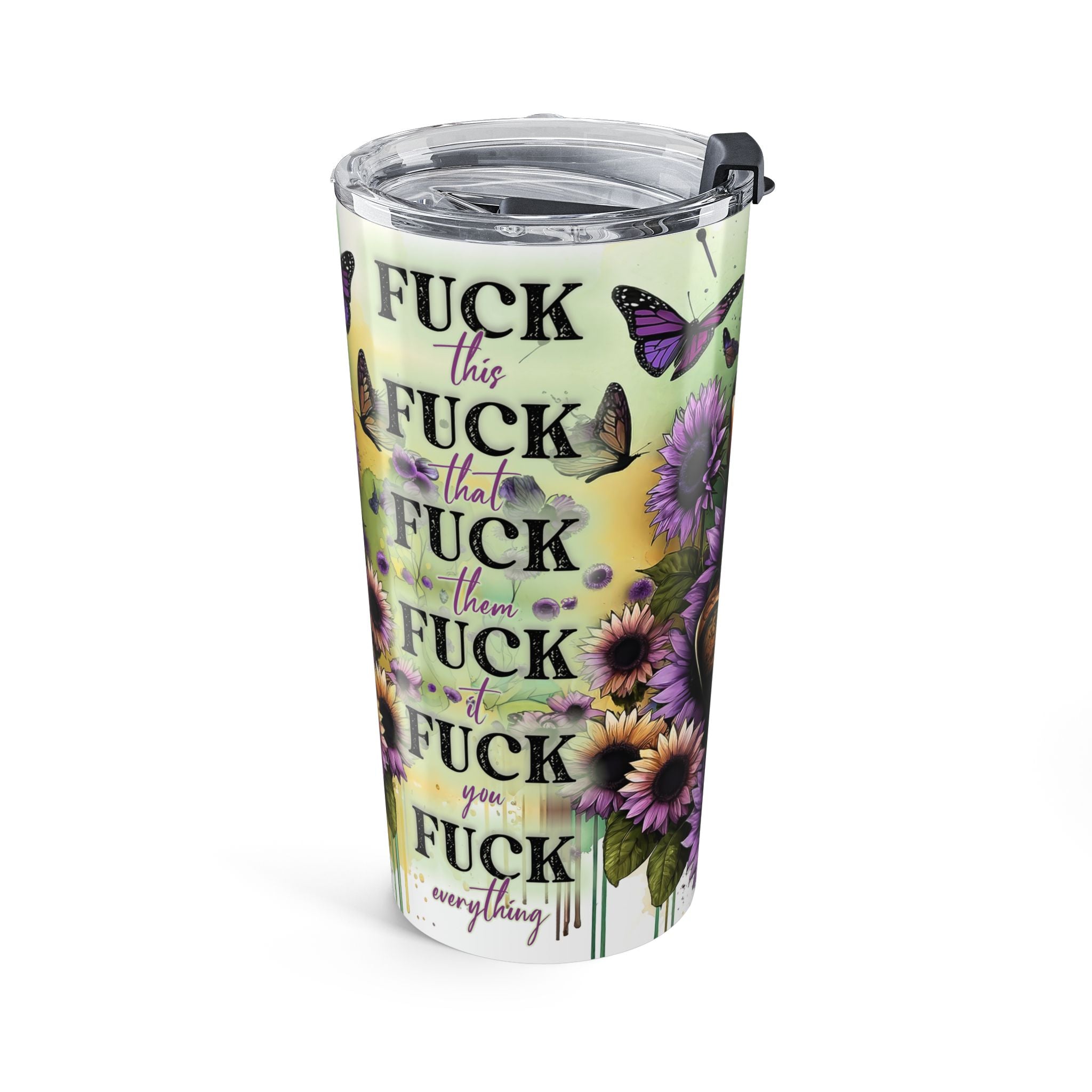 Funky Floral Tumbler - 20oz, Cool Drinkware, Reusable Travel Mug, Unique Gift for Her, Personalized Gift, Kitchen Decor