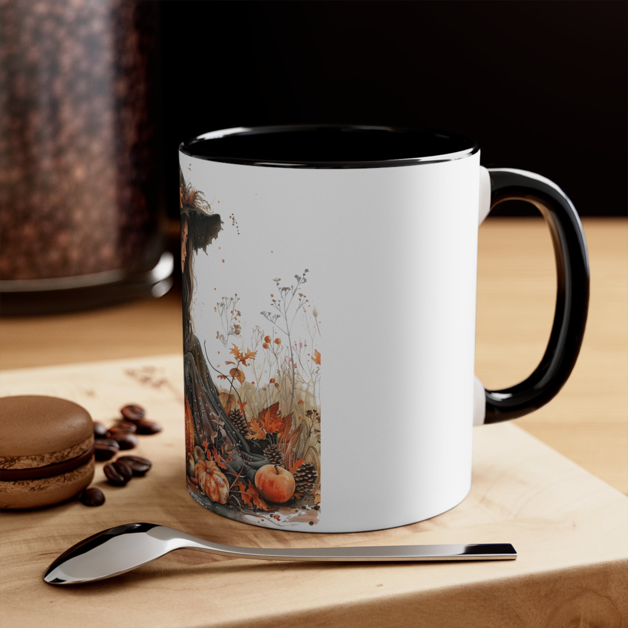 Enchanting Autumn Witch Accent Mugs - Cozy Halloween Decor, Gift for Witches, Fall Vibes, Pumpkin Spice Lovers, Seasonal Homeware