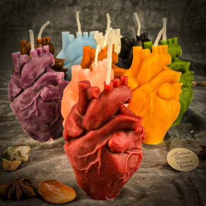 Beeswax Anatomical Heart Spell Candle - Love & Emotional Healing Magic