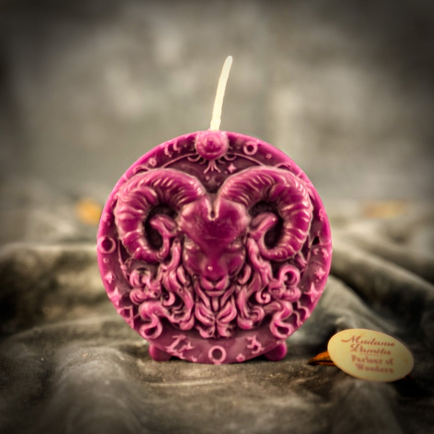 Beeswax Aries Ram Zodiac Spell Candle - Courage, Passion & Victory