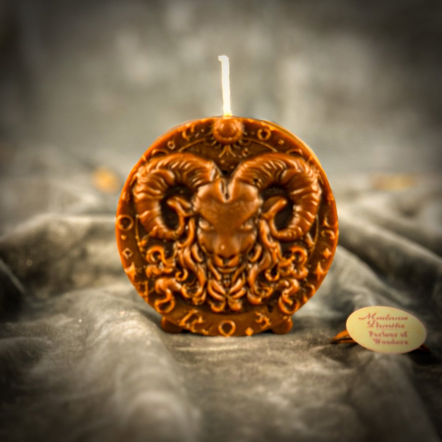 Beeswax Aries Ram Zodiac Spell Candle - Courage, Passion & Victory