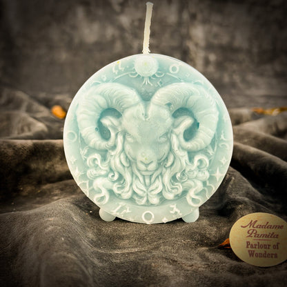 Beeswax Aries Ram Zodiac Spell Candle - Courage, Passion & Victory