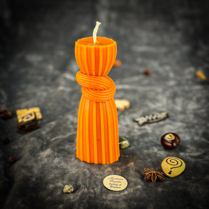 Beeswax Binding Knot Spell Candle - Strengthen Bonds & Control Harm