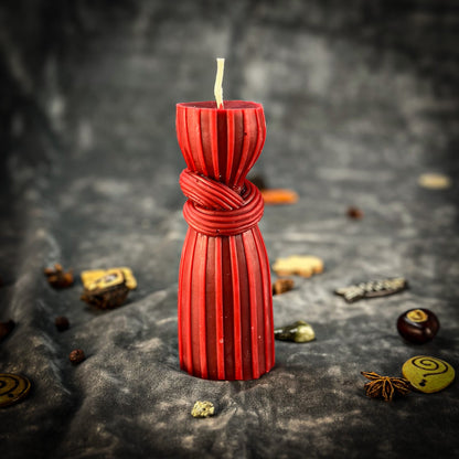 Beeswax Binding Knot Spell Candle - Strengthen Bonds & Control Harm