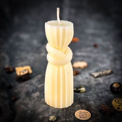 Beeswax Binding Knot Spell Candle - Strengthen Bonds & Control Harm