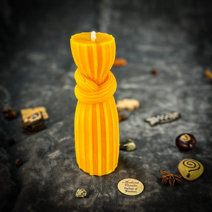 Beeswax Binding Knot Spell Candle - Strengthen Bonds & Control Harm