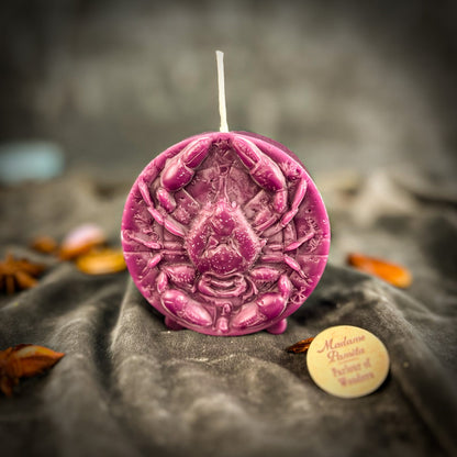Beeswax Cancer Crab Zodiac Spell Candle - Intuition, Nurturing & Emotional Healing