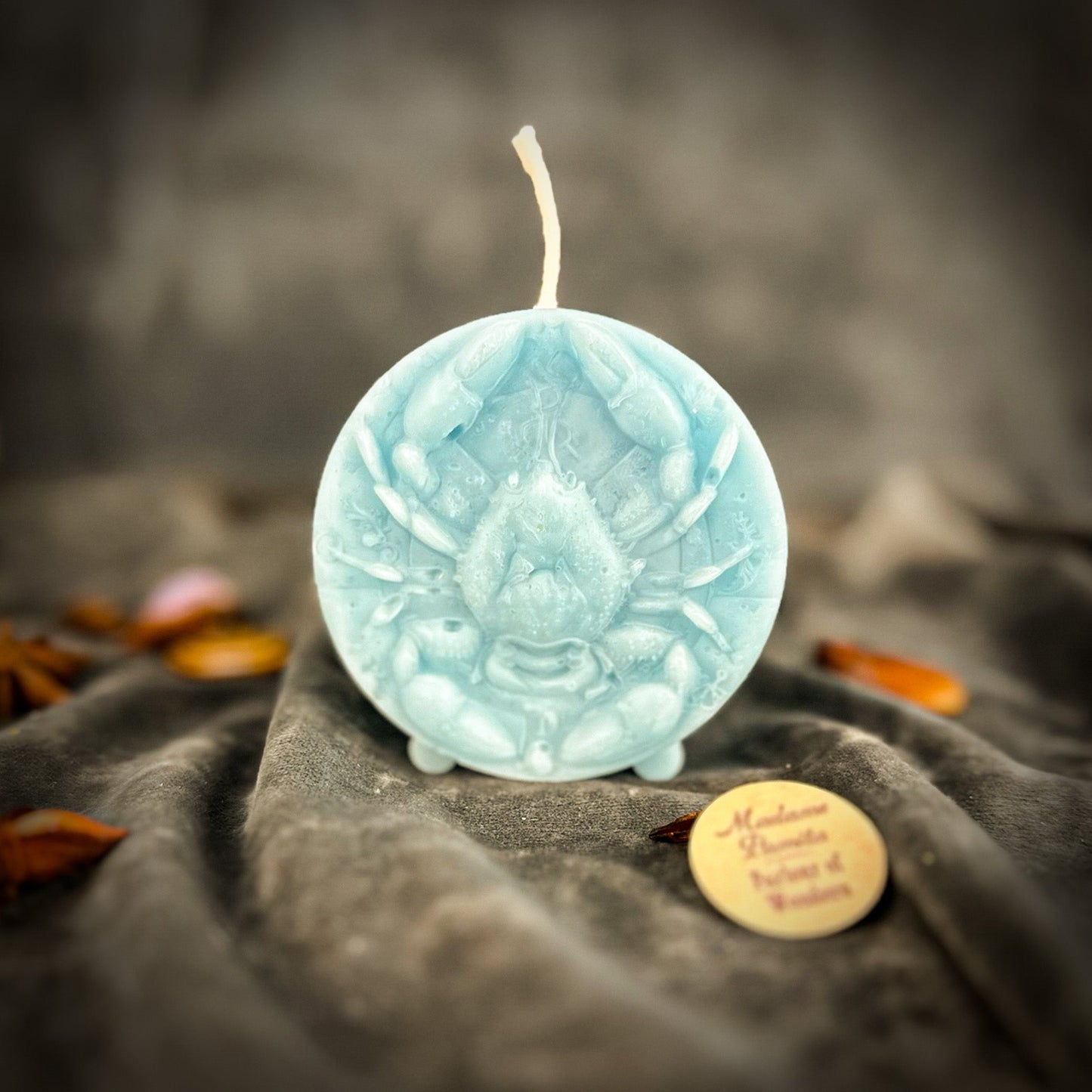 Beeswax Cancer Crab Zodiac Spell Candle - Intuition, Nurturing & Emotional Healing