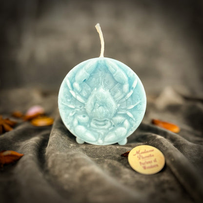 Beeswax Cancer Crab Zodiac Spell Candle - Intuition, Nurturing & Emotional Healing