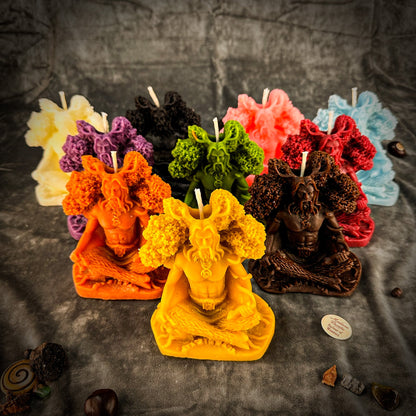 Beeswax Horned God Spell Candle - Cernunnos Nature Magic & Fertility