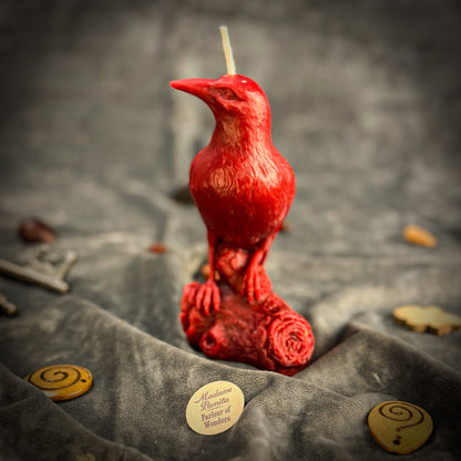 Beeswax Raven Magic Spell Candle - Intelligence & Spirit World Connection