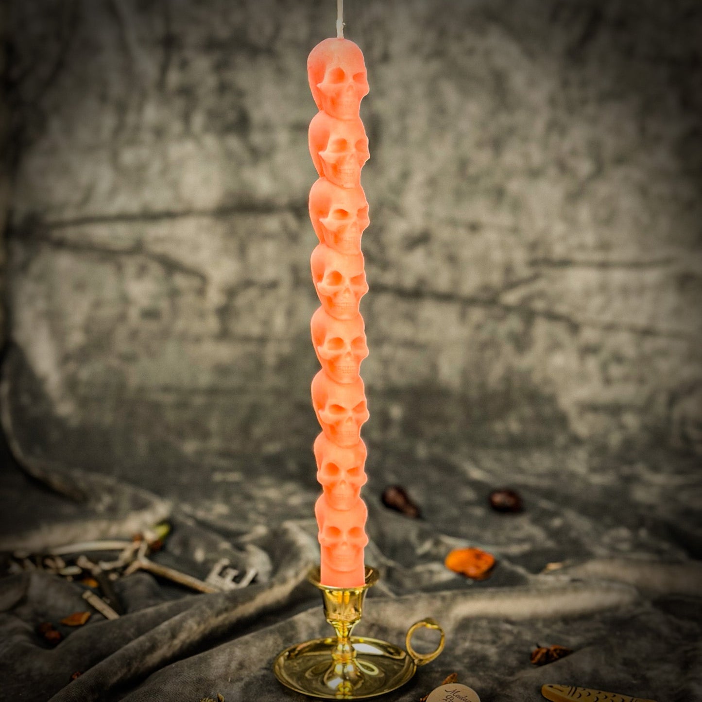 Eight Day Skull Taper Candle Spell Kit - Mind Influence & Ancestral Wisdom