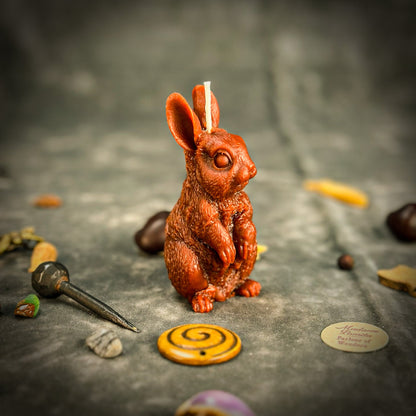 Beeswax Enchanted Bunny Spell Candle - Abundance, Fertility & Quick Thinking