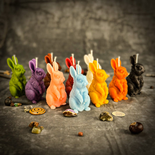 Beeswax Enchanted Bunny Spell Candle - Abundance, Fertility & Quick Thinking