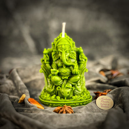 Beeswax Ganesha Spell Candle - Obstacle Removal & Success Magic