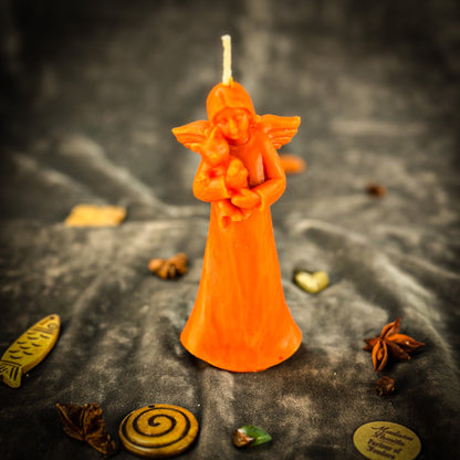 Beeswax Cat Guardian Spirit Spell Candle - Pet Protection & Healing