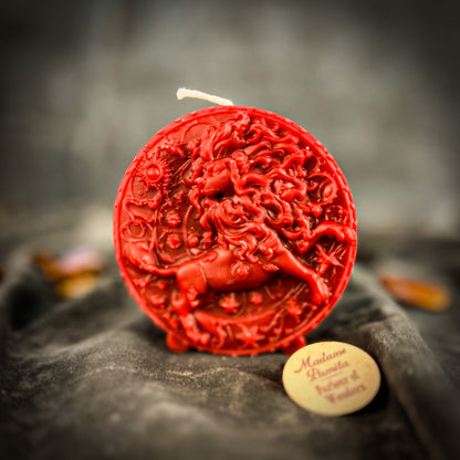Beeswax Leo Lion Zodiac Spell Candle - Creativity, Confidence & Leadership