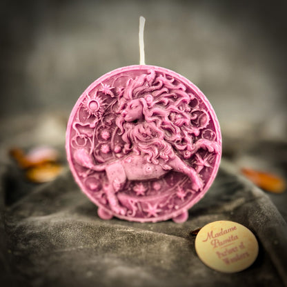 Beeswax Leo Lion Zodiac Spell Candle - Creativity, Confidence & Leadership