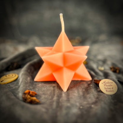 Beeswax Pentagram Merkaba Spell Candle - Protection, Ascension & Sacred Geometry