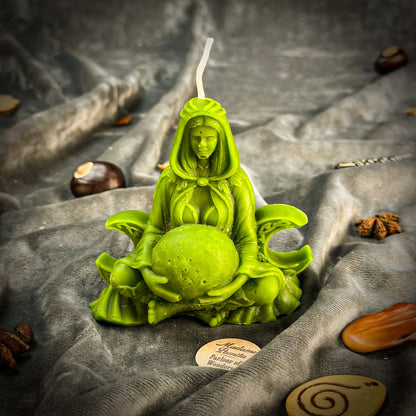 Beeswax Moon Goddess Spell Candle - Lunar Magic & Divine Feminine Energy
