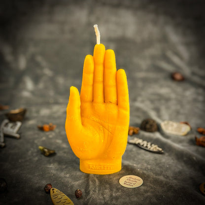 Beeswax Hand of Fate Spell Candle - Destiny, Transformation & Divine Timing