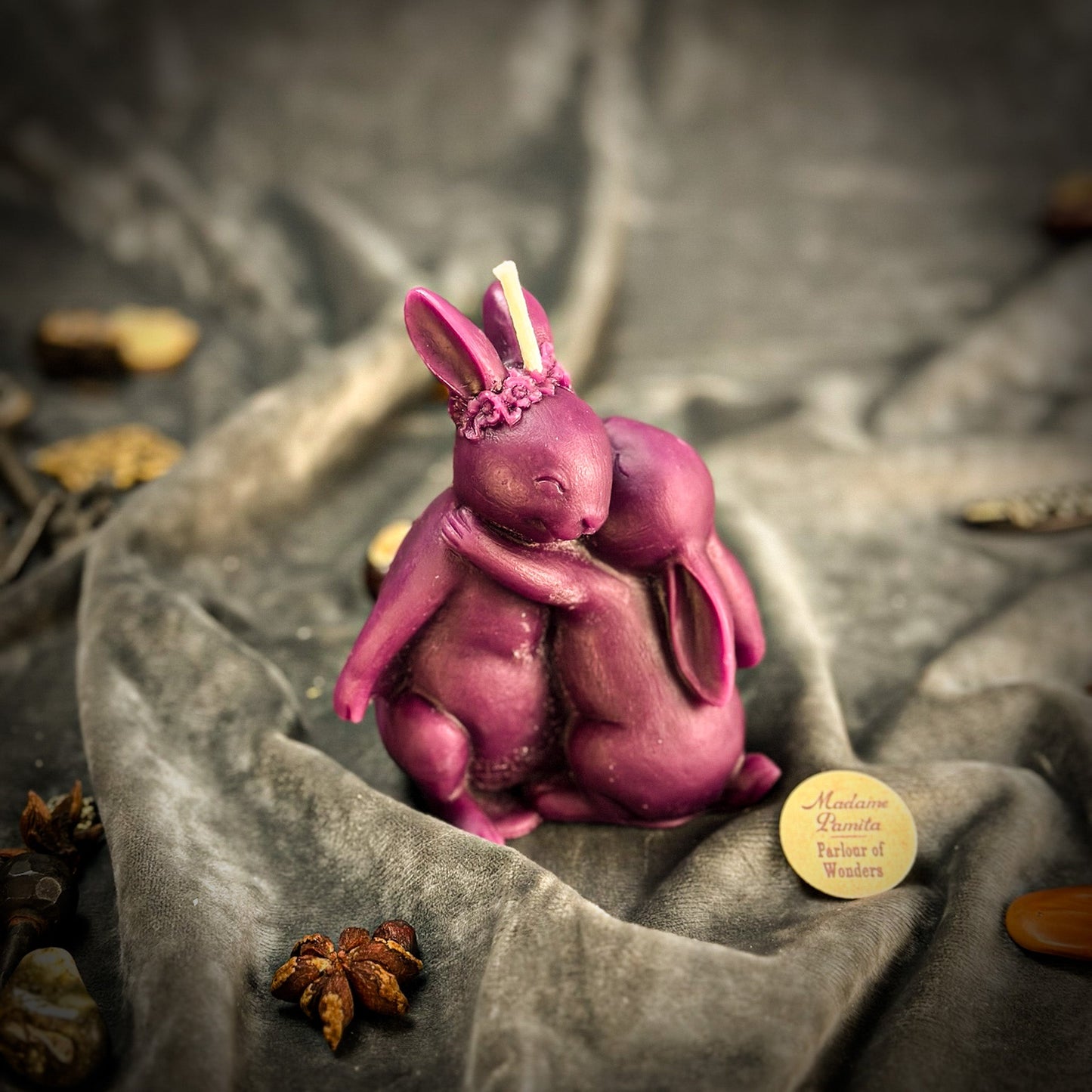 Beeswax Rabbit Rabbit Spell Candle - Good Luck & New Beginnings